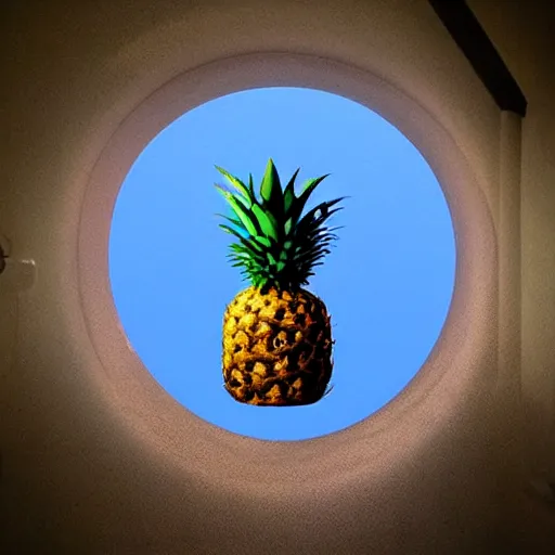 Image similar to a potal to the pineapple dimension entirely localized within my toilet, stunning photograph