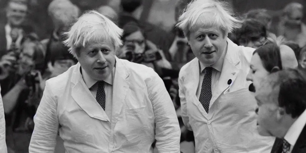 Prompt: boris johnson, moon landing