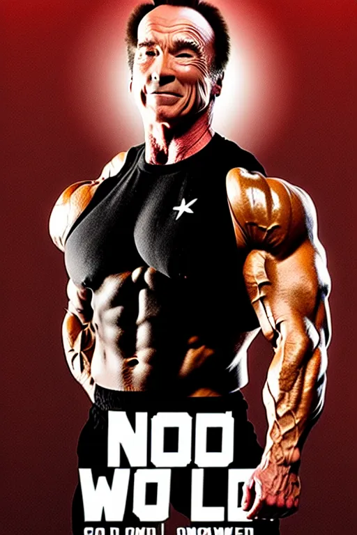 Prompt: movie poster for'nobody got swole ', an action movie starring bob odenkirk with the body of arnold schwarzenegger