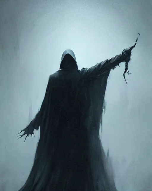 Image similar to photo. the movie is still the same. the dementor. life and death. dark colors. threatening. the stalker. frightening. trending on artstation. award - winning. artgem. greg rutkowski. beksinsky. extremely detailed. 4 thousand.