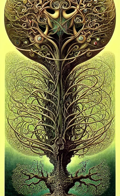 Image similar to tree of life by roger dean and andrew ferez, art forms of nature by ernst haeckel, divine chaos engine, symbolist, visionary, art nouveau, botanical fractal structures, organic, detailed, realistic, surreality