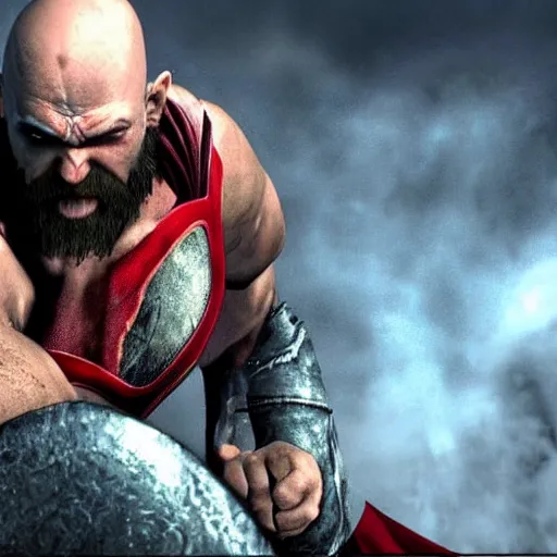 Prompt: kratos vs superman