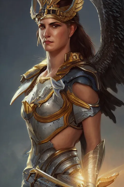 Image similar to amazon valkyrie athena, d & d, fantasy, portrait, highly detailed, headshot, digital painting, trending on artstation, concept art, sharp focus, illustration, art by artgerm and greg rutkowski and magali villeneuve