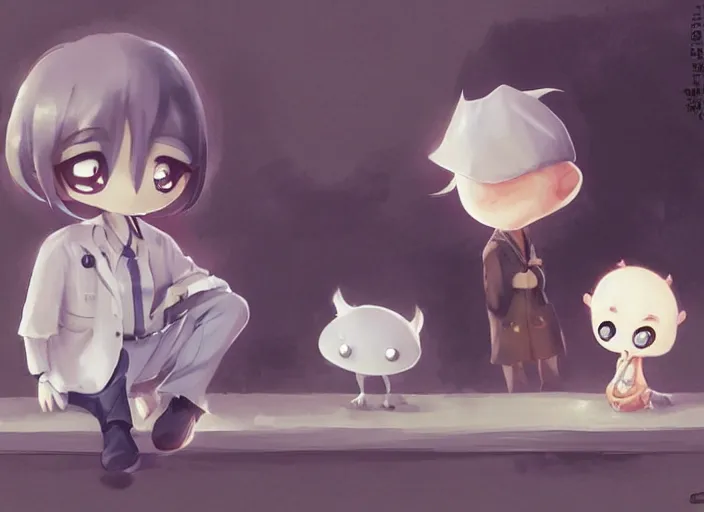 Image similar to cute chibi anime doctor by goro fujita and greg rutkowski