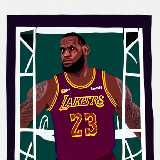 Prompt: lebron james knocking at the window, from outside, while its storm at midnight, depressing image