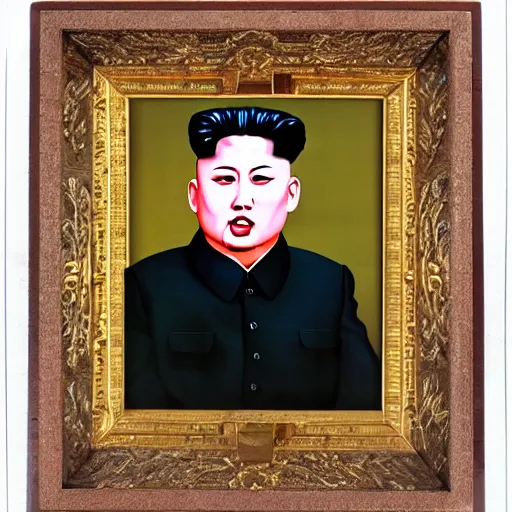 Prompt: an idealized portrait of kim jong - ill