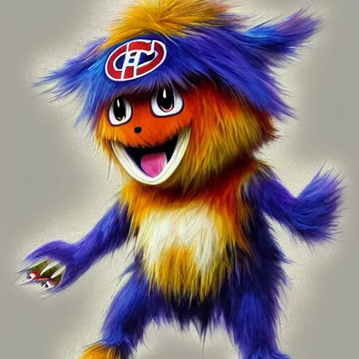 Prompt: Habs Mascot YOUPPI pokemon shiny, legendary, ultra rare, super cute and friendly, most powerful legendary shiny pokémon, highly detailed, digital pencil painting, anime, cartoonish, gentle fluffy monster youppi pokemon, sharp focus, illustration, art by artgerm and greg rutkowski and alphonse mucha