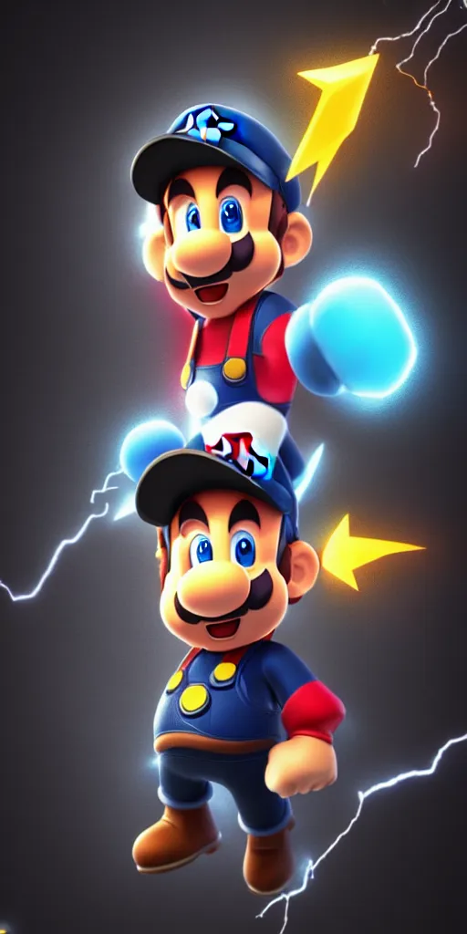 Image similar to a photorealistic render of the a nintendo character, triple a game, character design, hyper realistic, plain black background, 8 k, volumetric lightning, octane render