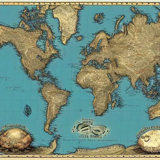 Prompt: map of world 6 5 0 millions years ago