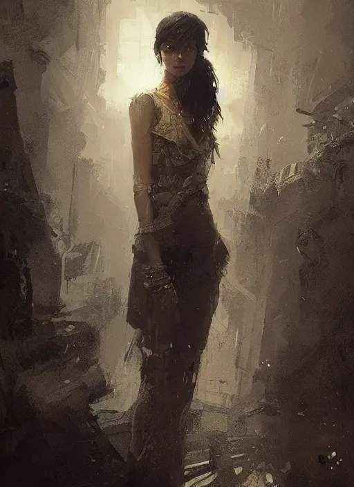 Prompt: female geshia girl, beautiful face, rule of thirds, intricate outfit, spotlight, digital painting, by greg rutkowski, by jeremy mann,