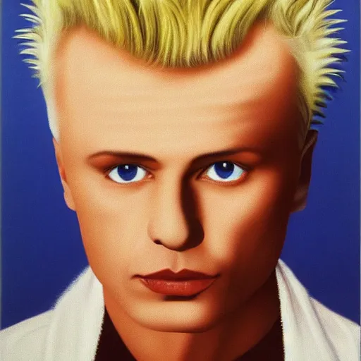 Image similar to billy idol by rene magritte, hd, 4 k, detailed, award winning