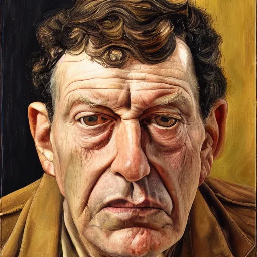 Image similar to high quality high detail painting by lucian freud, hd, portrait of gustavo fringe