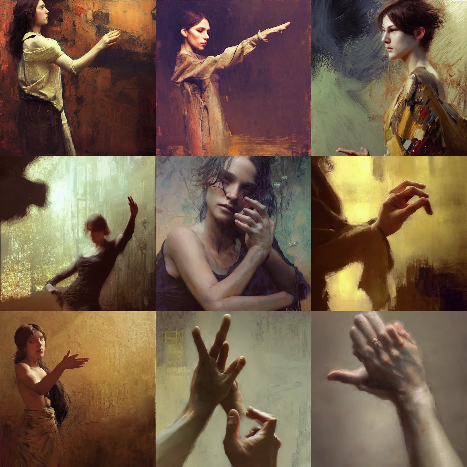 Prompt: stable diffusion accidently making good hands by waterhouse, craig mullins, ruan jia, gustave klimt, beautiful!!!!!!! hands!!!!!!!!!!!!!!!! high five