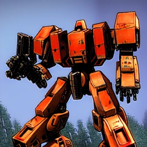 Image similar to mechwarrior _ 2, mecha warrior,