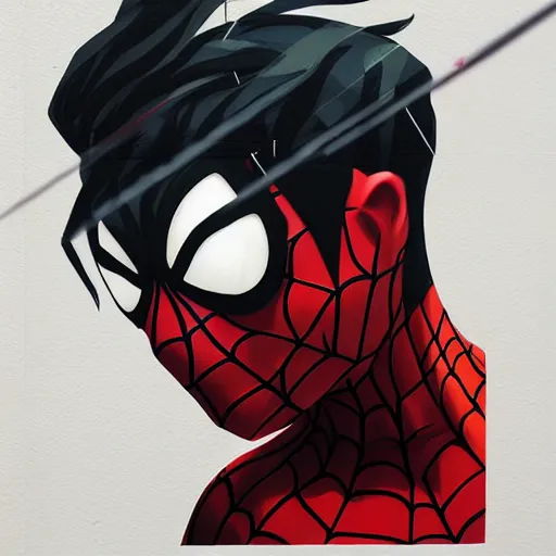 Image similar to Spiderman profile picture by Sachin Teng, asymmetrical, Organic Painting , Matte Painting, geometric shapes, hard edges, graffiti, street art:2 by Sachin Teng:4