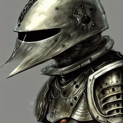 Prompt: toad sits in a knight's helmet, highly detailed portrait, digital painting, artstation, concept art, smooth, sharp focus ilustration, by luis royo, artstation hq