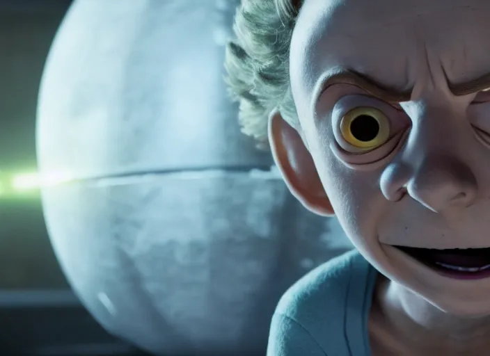 Prompt: film still of morty from rick and morty in the new scifi movie, 4 k