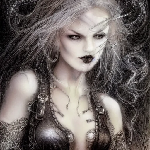Prompt: gothic kerli koiv by luis royo, light and shadow effects, intricate, highly detailed, digital painting, art station, concept art, smooth, sharp focus, illustration, advanced digital, atmospheric lighting, detailed face, christopher c. lee, toon effect