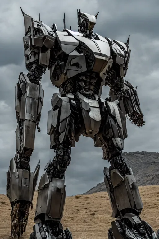 Prompt: cinematic still in westworld and pacific rim movie and real steel movie, heavy armor slim full body stunning intricate humanoid mega mech by fujioka kenki and mamoru nagano