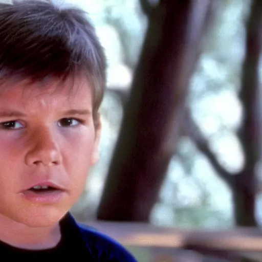 Image similar to film still of 1980s Harrison Ford as Simon Birch in Simon Birch,