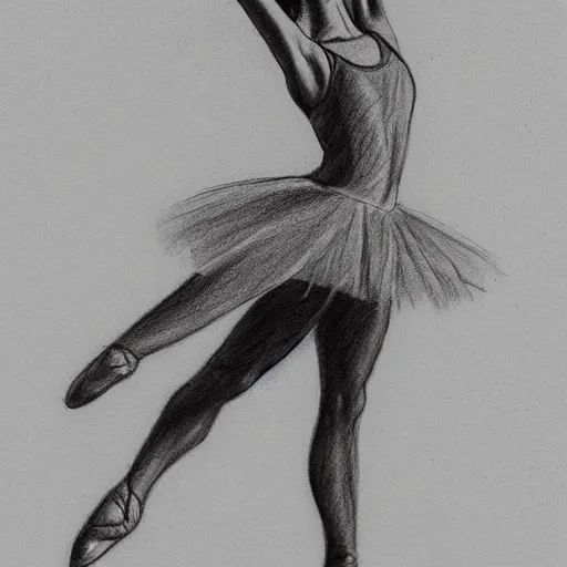 Prompt: ballet dancer pencil sketch