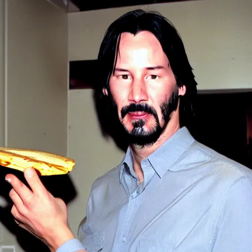Prompt: Keanu Reeves stealing cheese