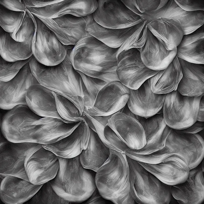 Image similar to tessellating hybrid organic flowers, by lee jeffries, gelatin silver process,