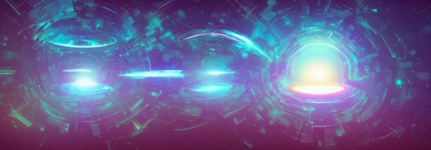 Prompt: an awe - inspiring digital art painting of the cosmos inside and around the brain, mashup digital art in the styles of beeple and jean giraud, conceptual, abstract geometrical shapes, rendered in unreal engine, lens flare