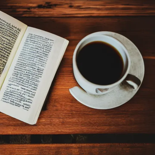 Prompt: film still of a rainy day with a book and a cup of tea