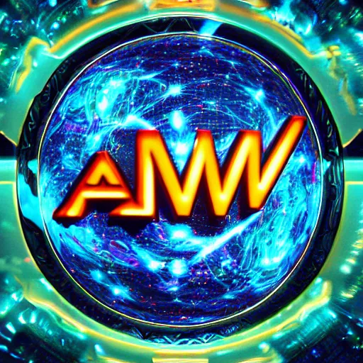 Image similar to a and w vaporwave logo, digital art, cosmic, 3 d high definition, trending on art station, photorealistic, high resolution, 8 k, octane, hyper detailed, insane details, intricate, elite, ornate, elegant trend, highly detailed and intricate, sharp focus, photography, unreal engine