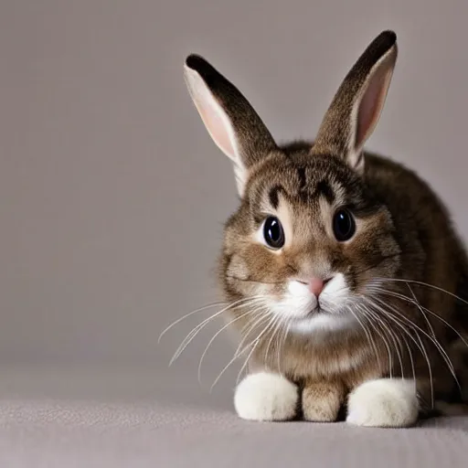 Image similar to half bunny, half cat, baby animal, cute, adorable