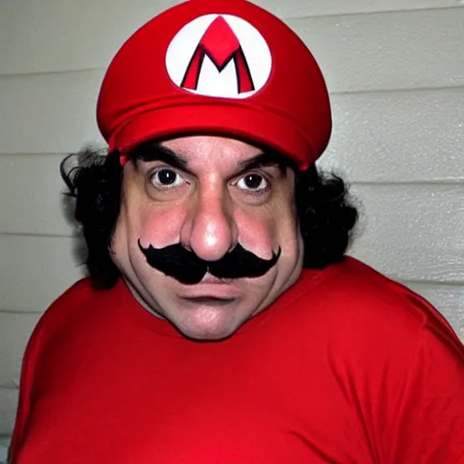 Prompt: ron jeremy as mario from super mario bro.