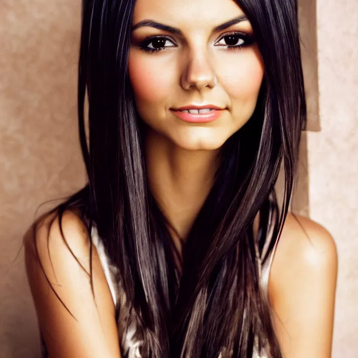 Prompt: film still of victoria justice, portrait, face, eyes, skin, hair, wallpaper, intricate, beautiful, serene, majestic, detailed, ultra, mega, super, visable sounds waves