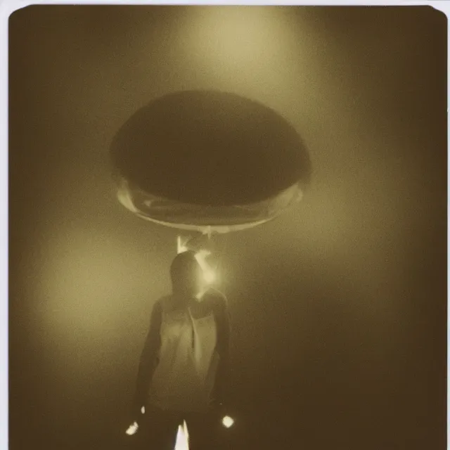 Image similar to polaroid photo an alien abduction
