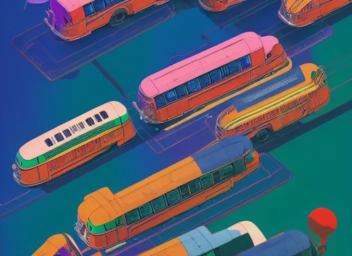 Image similar to a colorful indian bus by paolo eleuteri serpieri and tomer hanuka and chesley bonestell and daniel merriam and tomokazu matsuyama, unreal engine, high resolution render, featured on artstation, octane, 8 k, highly intricate details, vivid colors, vector illustration