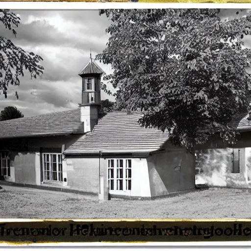 Prompt: french suburb little school photograph