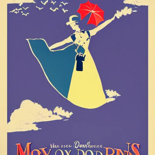 Image similar to Mary Poppins propaganda poster