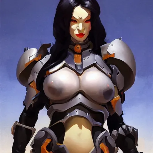 Image similar to greg manchess portrait painting of partially armored lady death as overwatch character, medium shot, asymmetrical, profile picture, organic painting, sunny day, matte painting, bold shapes, hard edges, street art, trending on artstation, by huang guangjian and gil elvgren and sachin teng