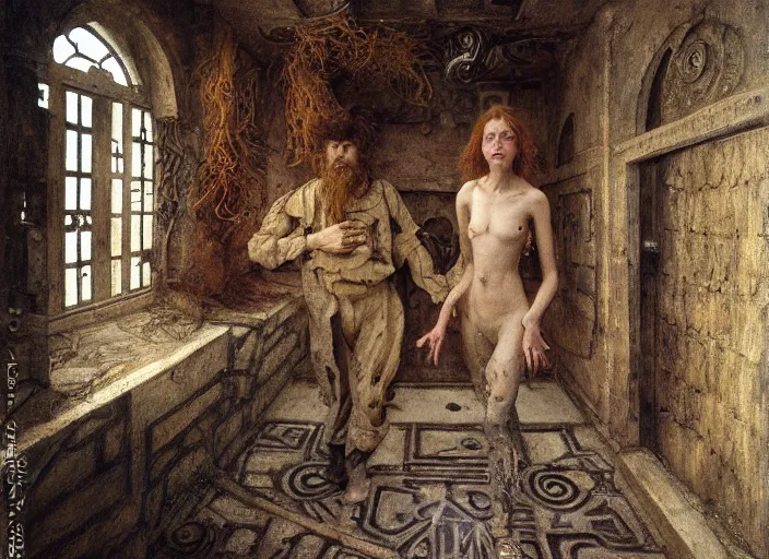 Image similar to jim henson's labyrinth. oubliette. you are in an oubliette : a place where people and things are put to be forgotten by edgar maxence and caravaggio and delacroix style, artistic, intricate painting, cinematic lighting, hyper realistic, extremely detailed, vivid colors, establishing shot, dramatic lighting