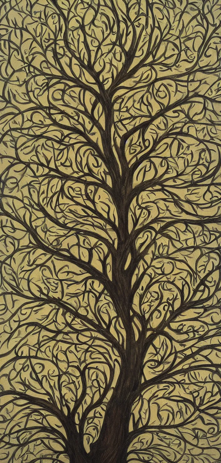 Prompt: detailed painting of the tree of life, tree full of life, realism, idealised, values as flat shapes, elegant and refined, epic tree, representative realism