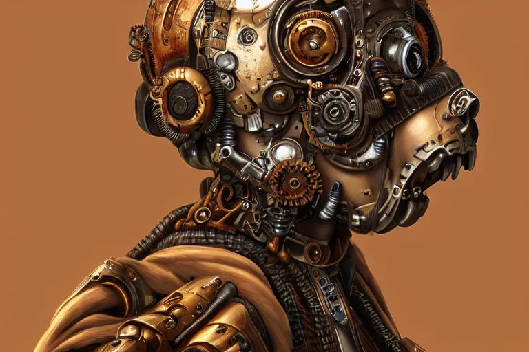 Image similar to “ a extremely detailed stunning portraits of steampunk cyborg by allen william on artstation ”