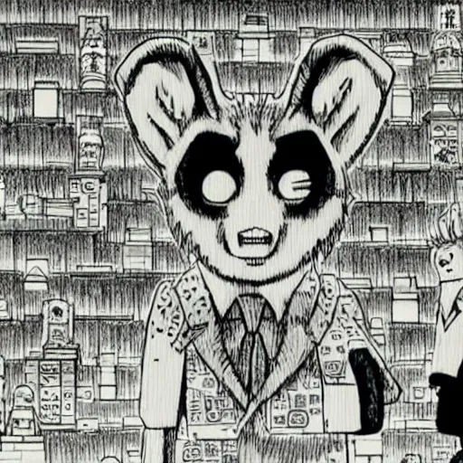 Image similar to Beastars Legoshi by Kentaro Miura :: Manga panel,