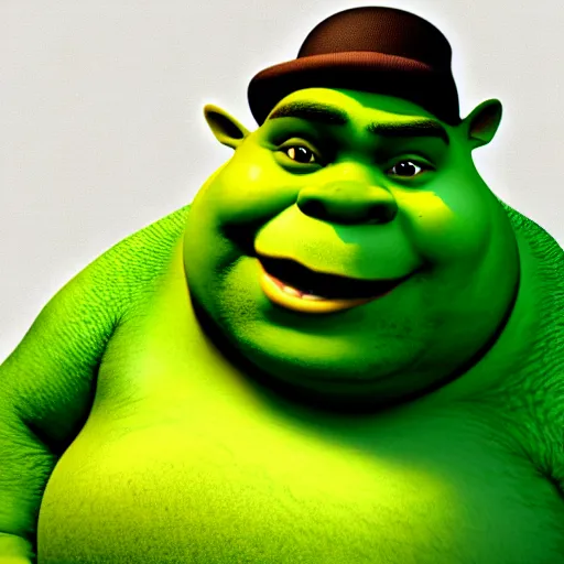 Image similar to fat shrek with a green cap, concept art, digital art, highly detailed