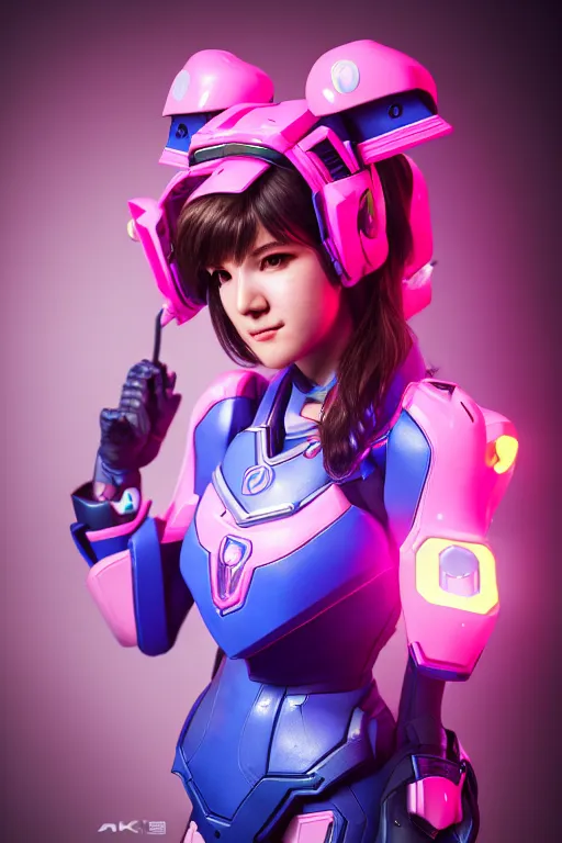 Image similar to d. va from overwatch as a real person, studio lighting, high detail, dramatic lighting, 4 k, 8 k, hdr