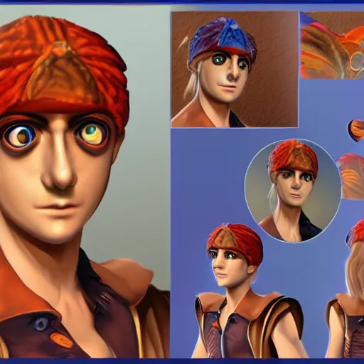 Image similar to Serge from Chrono Cross, character portrait, hyperdetail, realistic, 8k