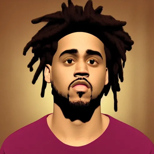 Image similar to 3 d face mesh render of jcole,