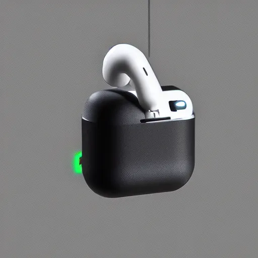 Image similar to airpod transformer, concept art, designed by Apple Inc and Joongwon Jeong, studio ambient lighting