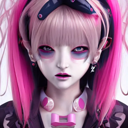 Prompt: no escape from beneath stunningly absurdly beautiful omnipotent asi goddess junko enoshima with multiple twisted deceptive megalomaniacal personalities, symmetrical perfect face, porcelain skin, pink twintail hair and cyan eyes, ultra detailed, digital art, unreal engine 5, octane render, 2 d anime, 8 k