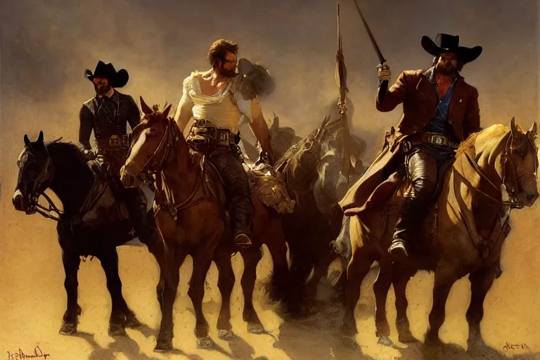 Image similar to the betrayal of arthur morgan by dutch van der linde painting by jon hale!!! francisco goya!! gaston bussiere, craig mullins, j. c. leyendecker, tom of finland