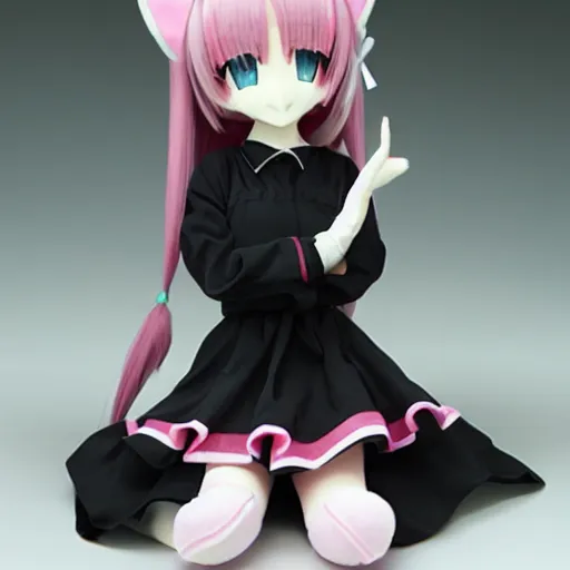 Image similar to cute fumo plush of a girl who spends too much time on the internet, anime character